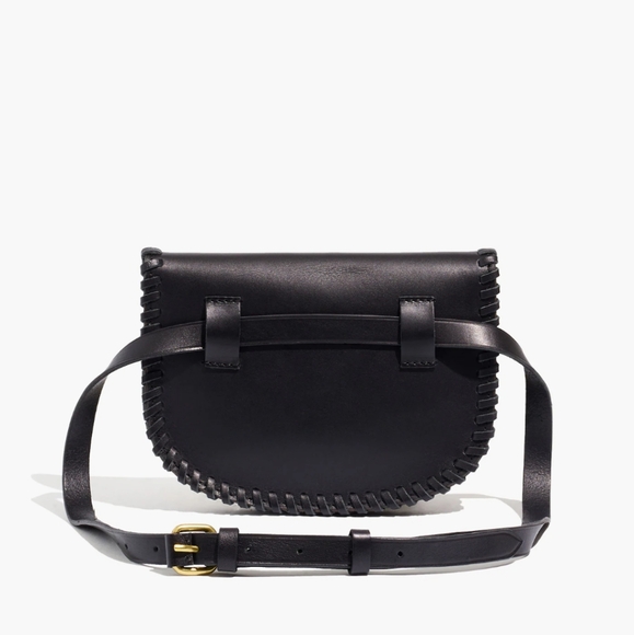 Madewell The Whipstitch Belt Bag In Black Leather Gold Hardware - Picture 4 of 15